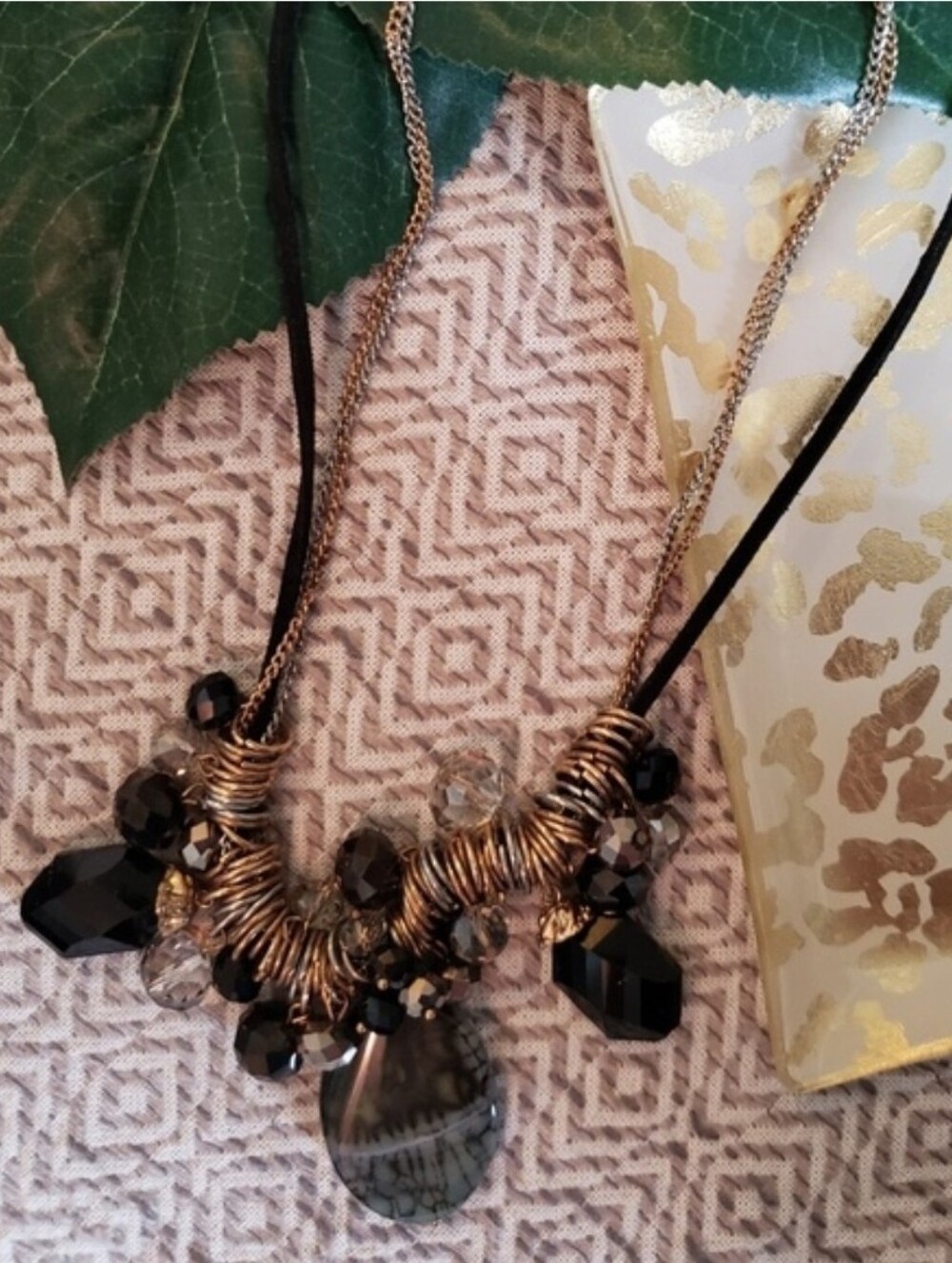 Black and Gold Statement Necklace